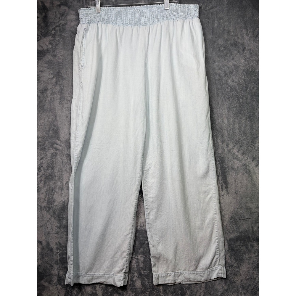 Philosophy Republic Clothing Light Blue Smocked Waist Wide Leg Chambray Pants XL